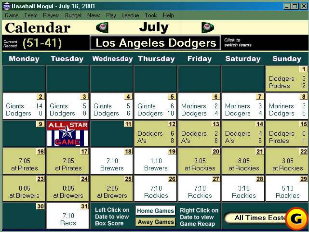 Screenshot ze hry Baseball Mogul 2002 - Recenze-her.cz