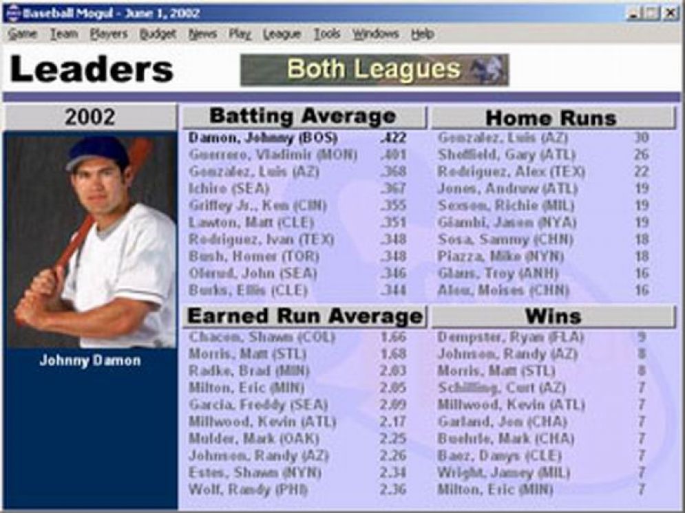 Screenshot ze hry Baseball Mogul 2003 - Recenze-her.cz