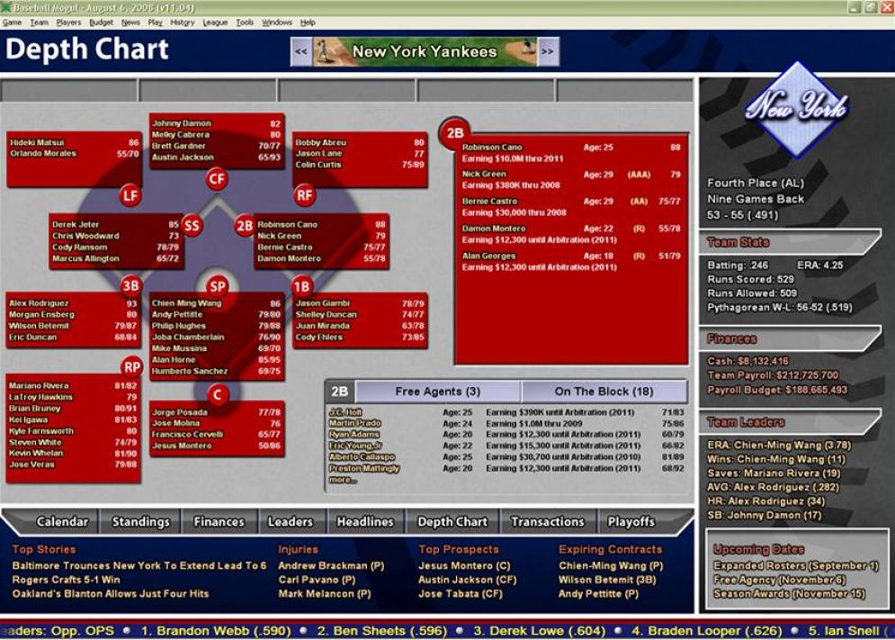 Screenshot ze hry Baseball Mogul 2010 - Recenze-her.cz