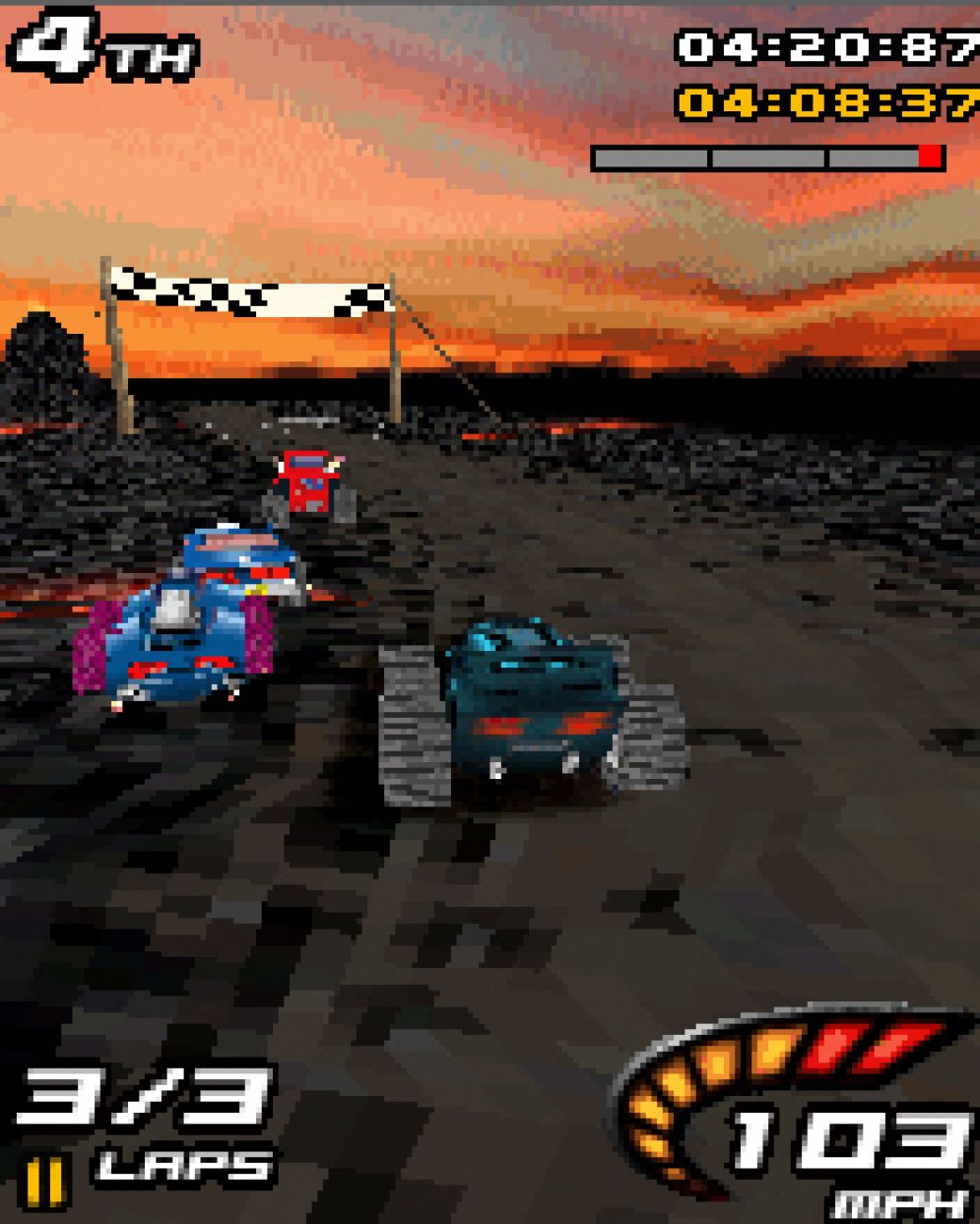 Screenshot ze hry Burning Tires 3D - Recenze-her.cz