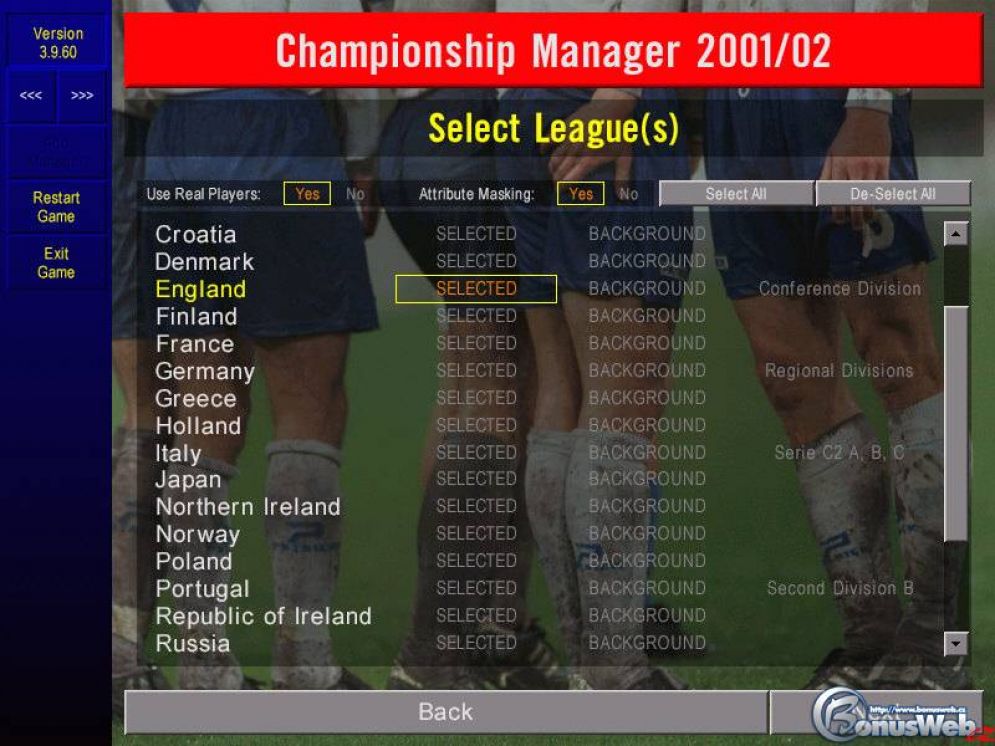 Screenshot ze hry Championship Manager 01/02 - Recenze-her.cz