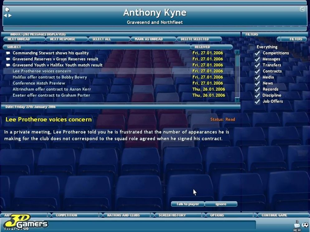 Screenshot ze hry Championship Manager 2006 - Recenze-her.cz