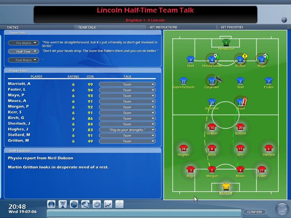 Screenshot ze hry Championship Manager 2007 - Recenze-her.cz