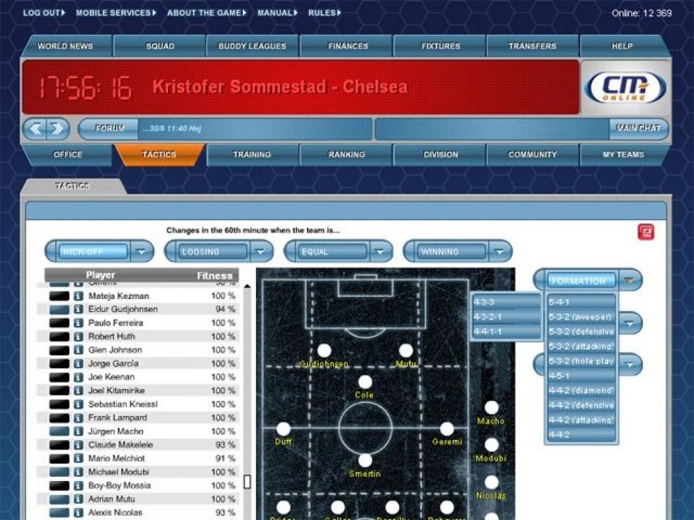 Screenshot ze hry Championship Manager Online - Recenze-her.cz