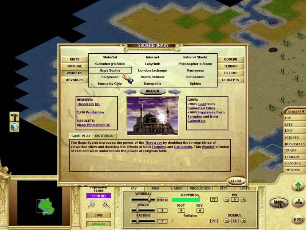 Screenshot ze hry Civilization: Call to Power - Recenze-her.cz