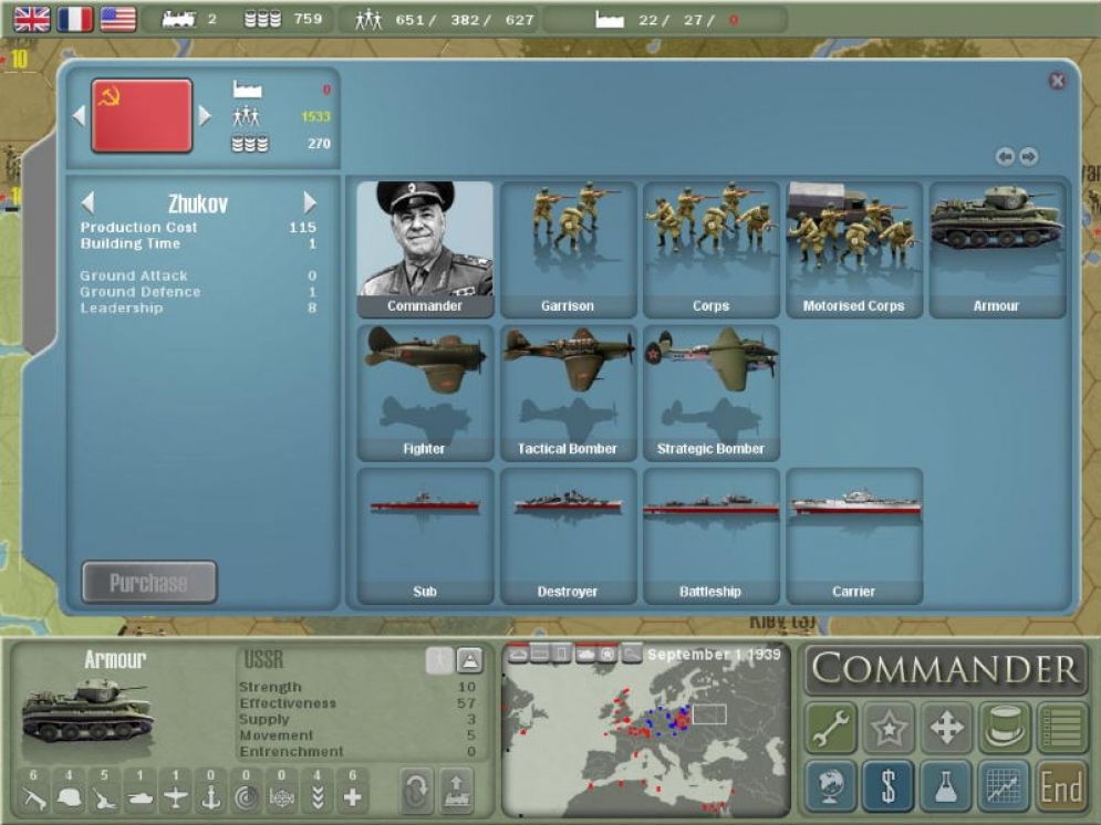 Screenshot ze hry Commander - Europe at War - Recenze-her.cz
