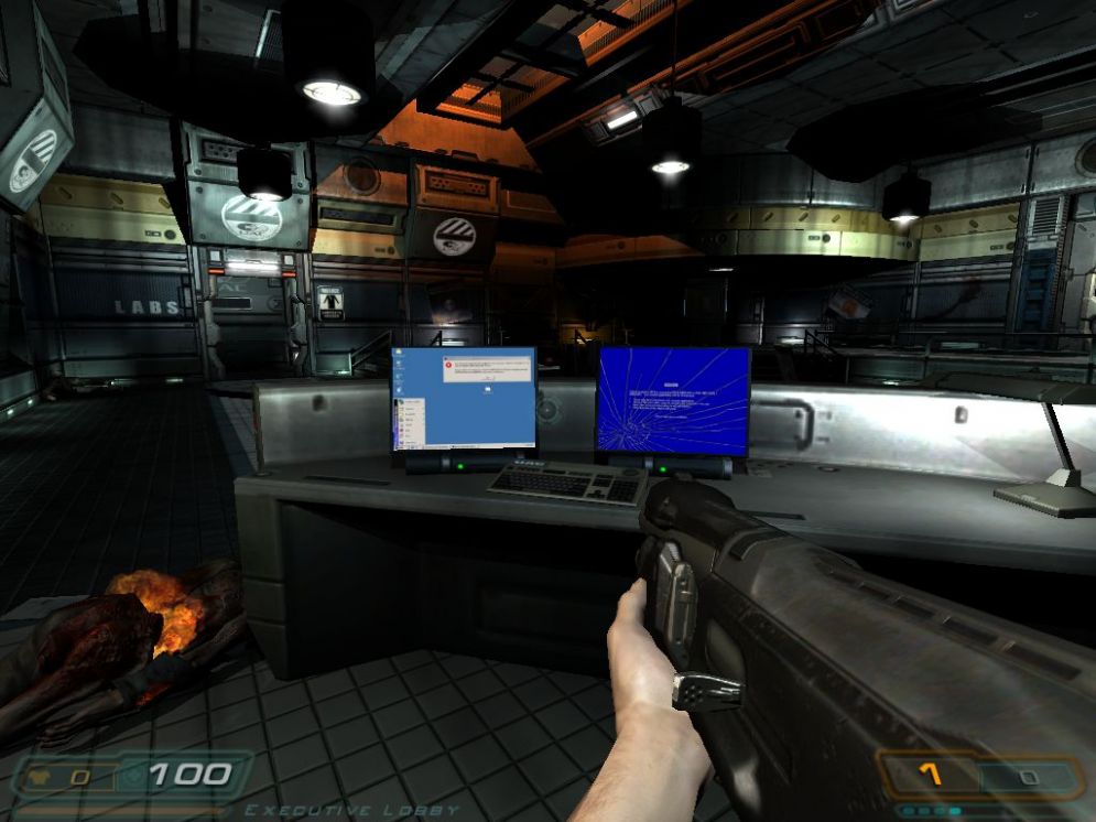 Screenshot ze hry Doom 3: Executive Quarters - Recenze-her.cz