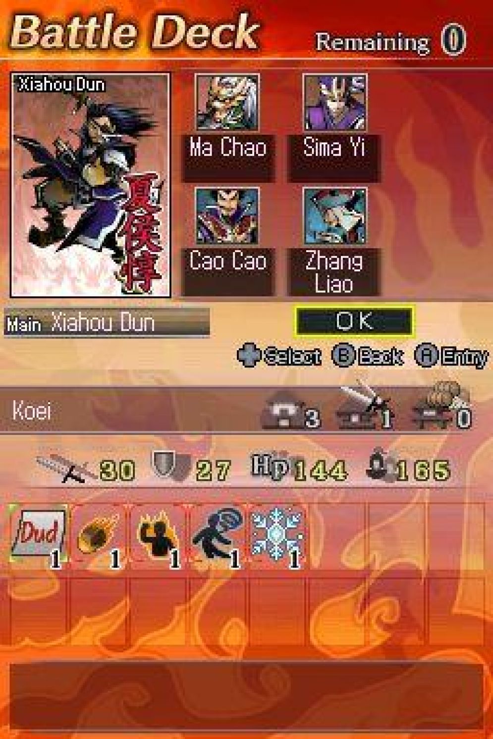 Screenshot ze hry Dynasty Warriors: Fighters Battle DS - Recenze-her.cz