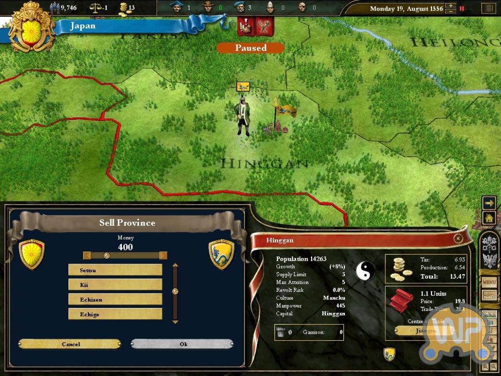 Screenshot ze hry Europa Universalis 3 - Recenze-her.cz
