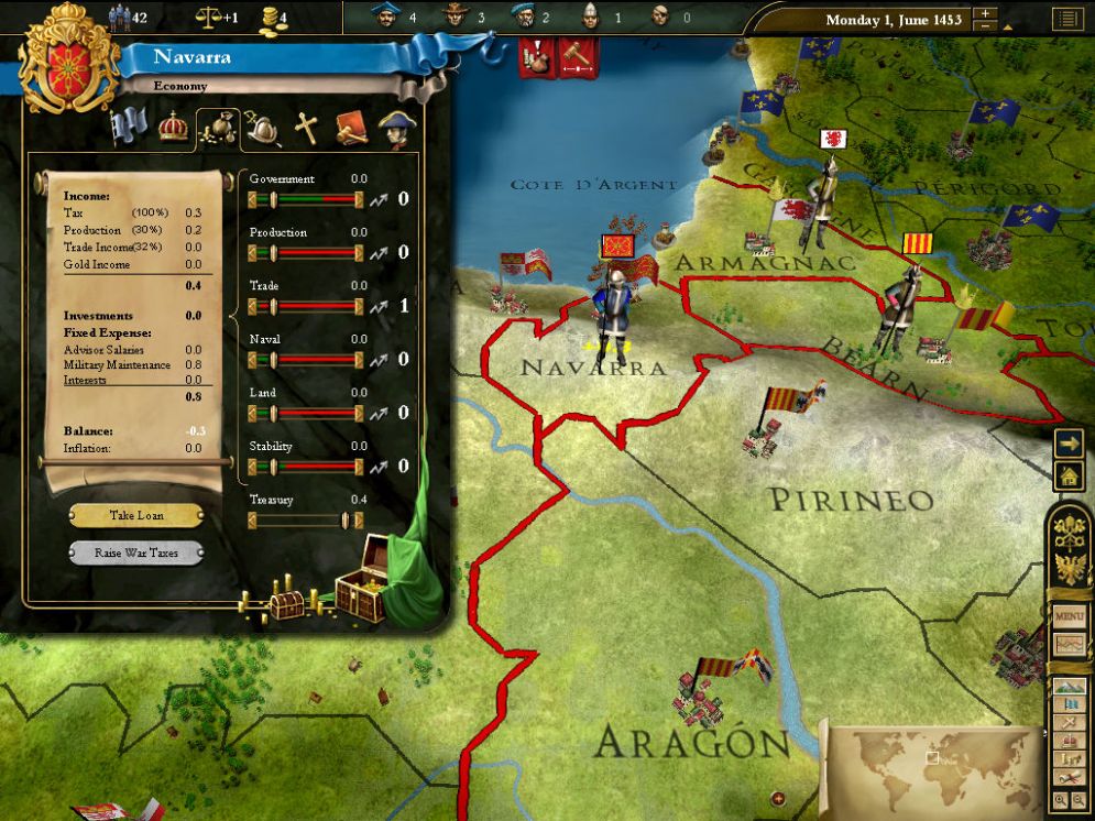 Screenshot ze hry Europa Universalis 3 - Recenze-her.cz