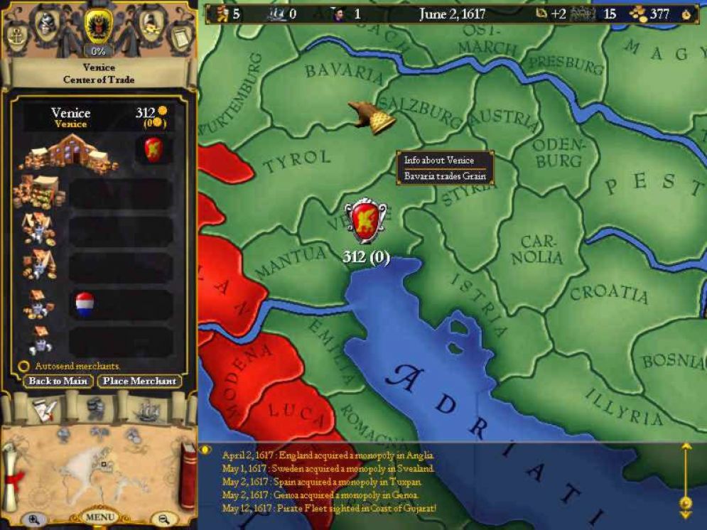 Screenshot ze hry Europa Universalis - Recenze-her.cz