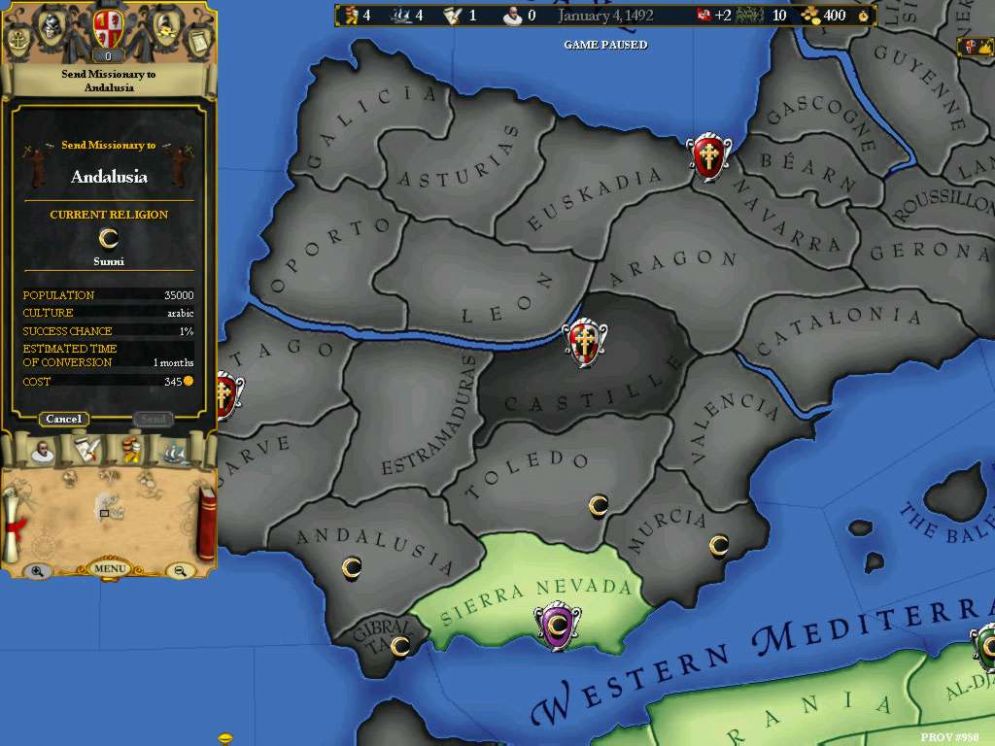 Screenshot ze hry Europa Universalis II - Recenze-her.cz