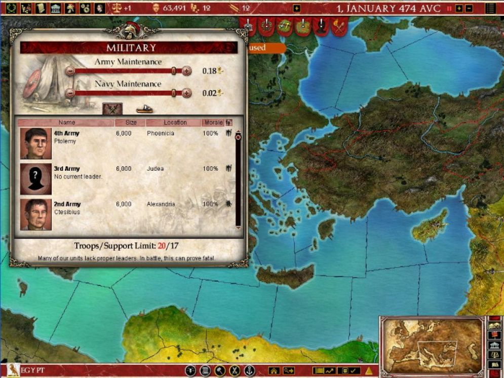 Screenshot ze hry Europa Universalis: Rome - Recenze-her.cz