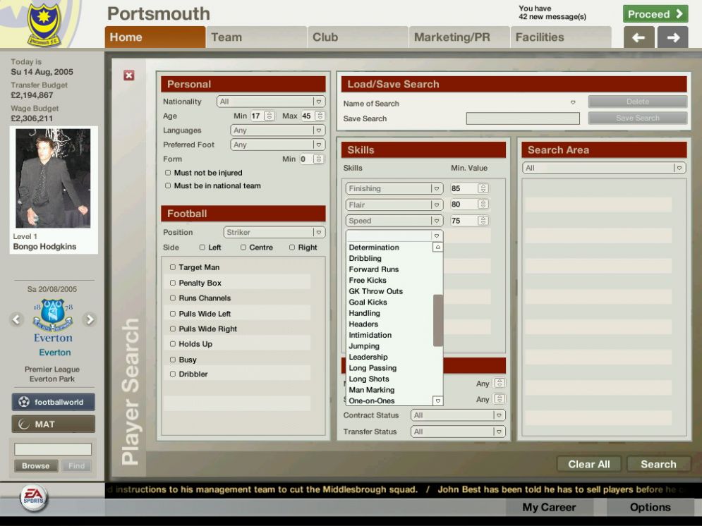 Screenshot ze hry FIFA Manager 06 - Recenze-her.cz