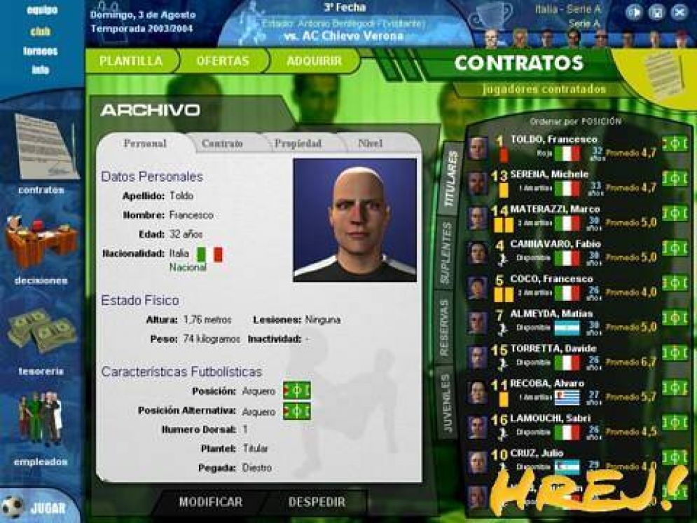 Screenshot ze hry Football Deluxe - Recenze-her.cz