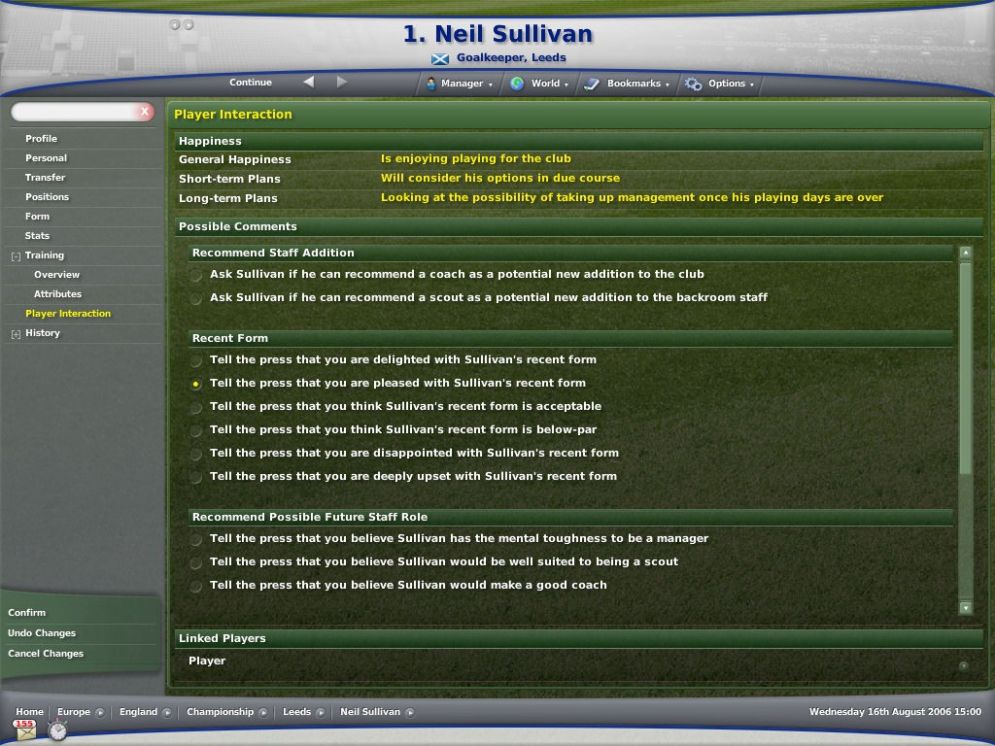 Screenshot ze hry Football Manager 2007 - Recenze-her.cz