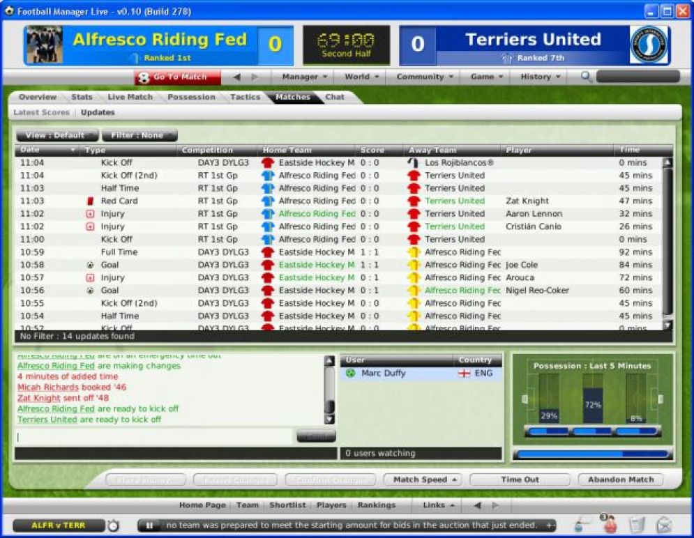 Screenshot ze hry Football Manager Live - Recenze-her.cz