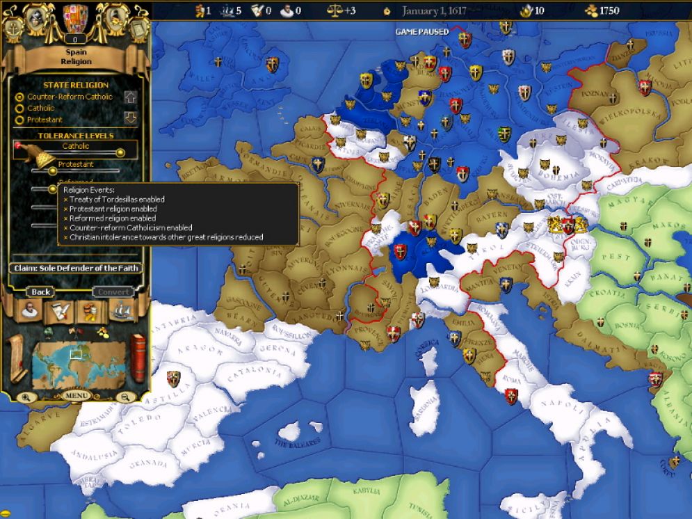 Screenshot ze hry For the Glory: A Europa Universalis Game - Recenze-her.cz