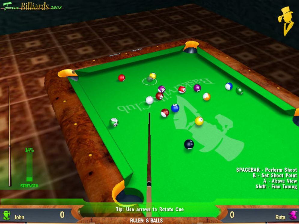 Screenshot ze hry Free Billiards 2008 - Recenze-her.cz