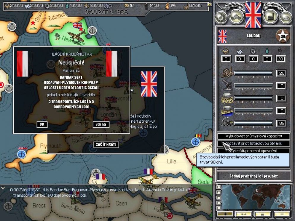 Screenshot ze hry Hearts of Iron - Recenze-her.cz