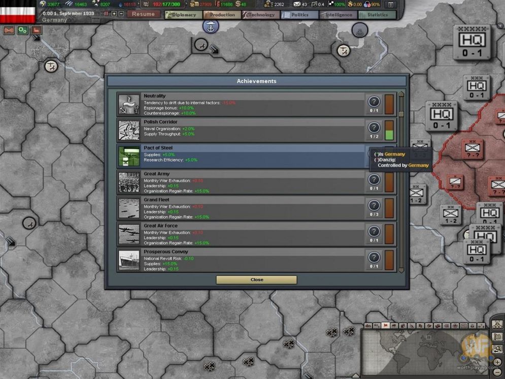 Screenshot ze hry Hearts of Iron III: For the Motherland - Recenze-her.cz