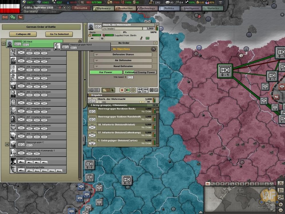 Screenshot ze hry Hearts of Iron III: For the Motherland - Recenze-her.cz