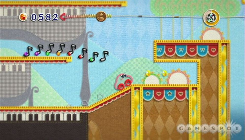 Screenshot ze hry Kirbys Epic Yarn - Recenze-her.cz