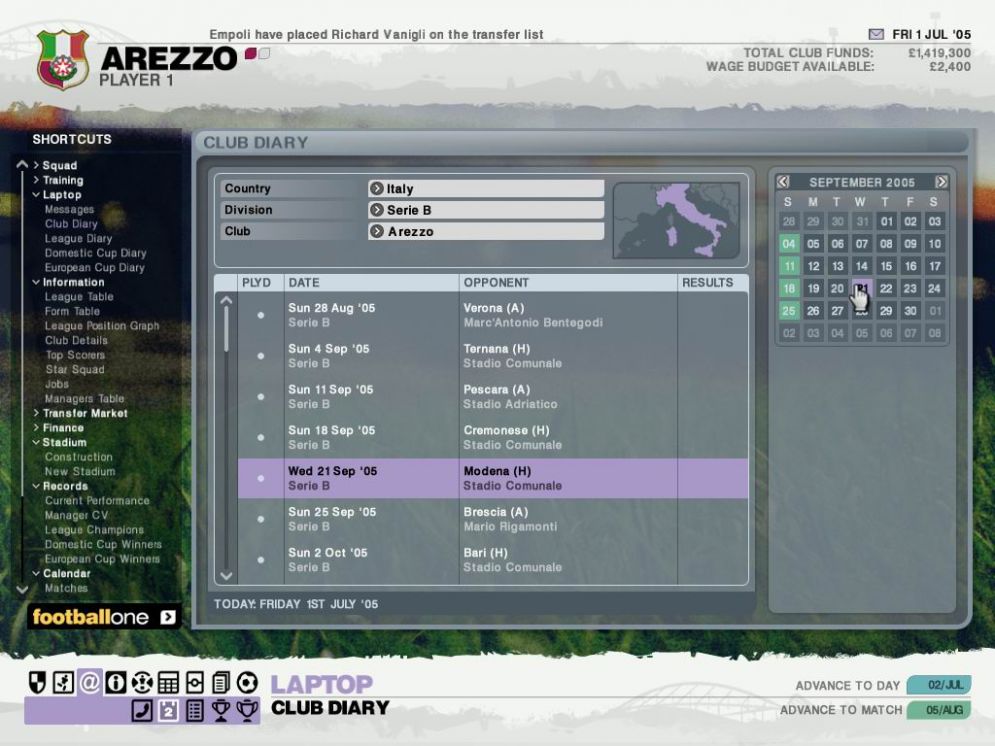 Screenshot ze hry LMA Manager 2007 - Recenze-her.cz