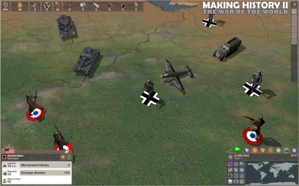Screenshot ze hry Making History 2: The War of the World - Recenze-her.cz