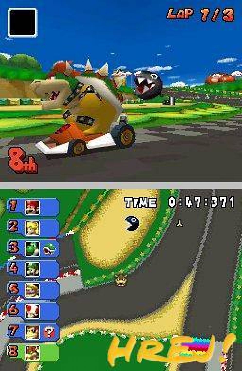 Screenshot ze hry Mario Kart DS - Recenze-her.cz