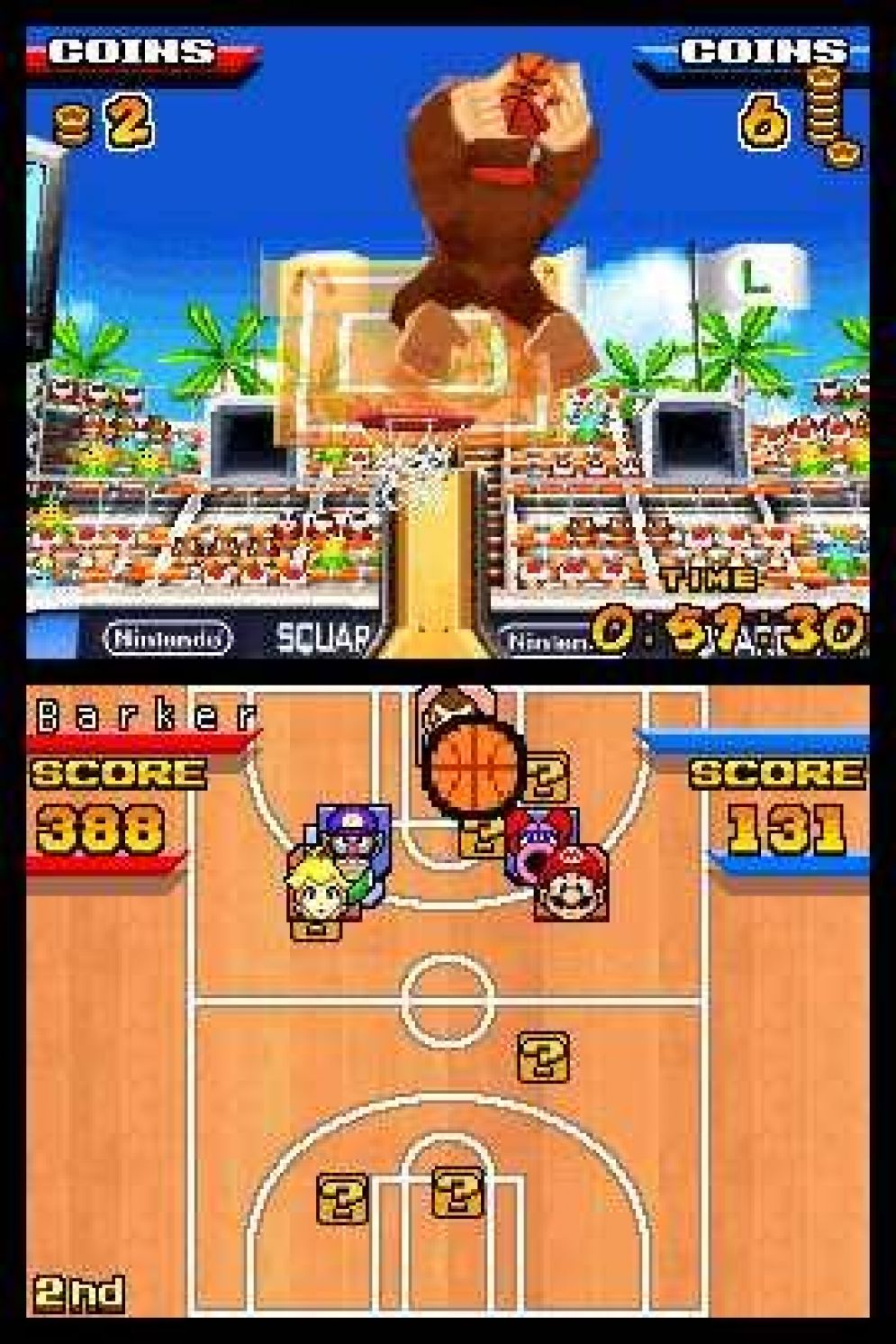 Screenshot ze hry Mario Slam Basketball - Recenze-her.cz