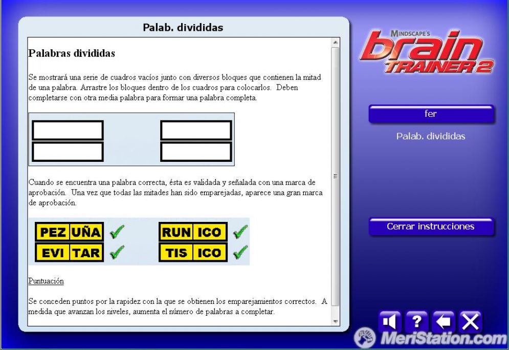 Screenshot ze hry Mindscapes Brain Trainer 2 - Recenze-her.cz