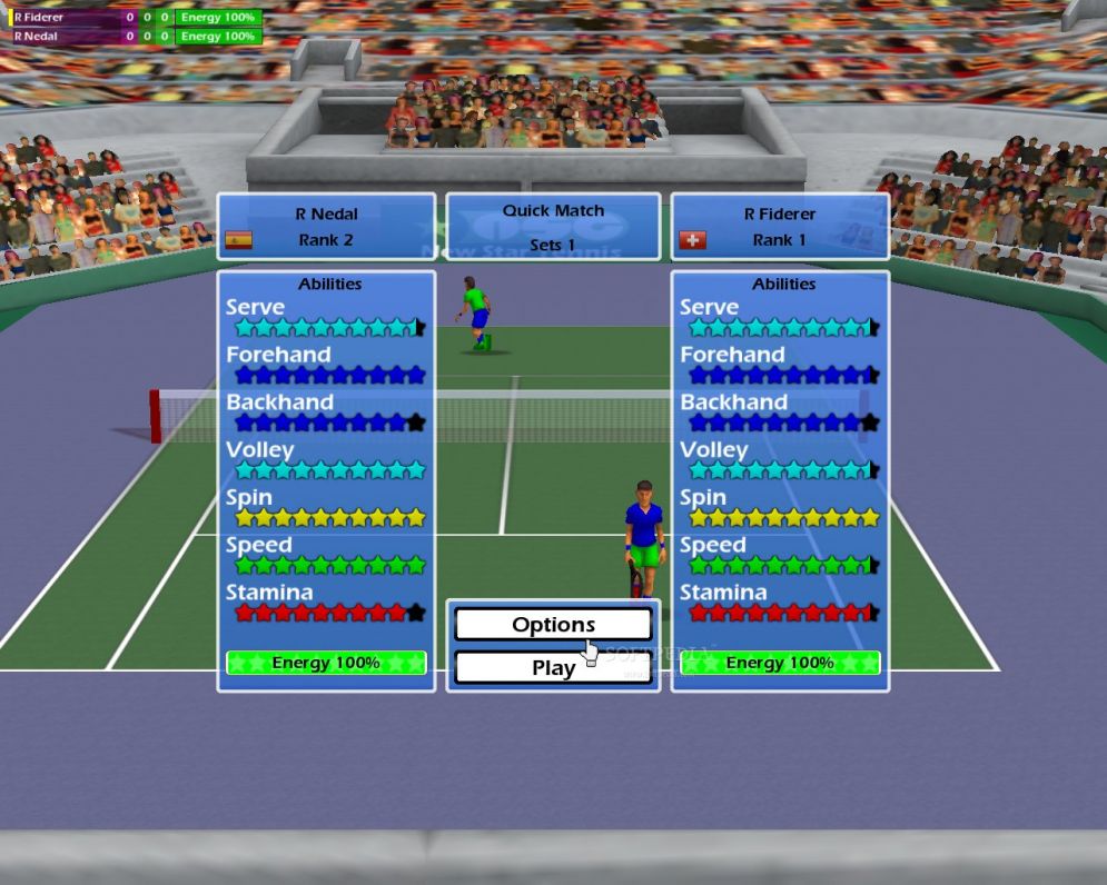 Screenshot ze hry New Star Tennis - Recenze-her.cz