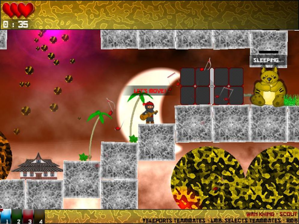 Screenshot ze hry Ninjamboore - Recenze-her.cz