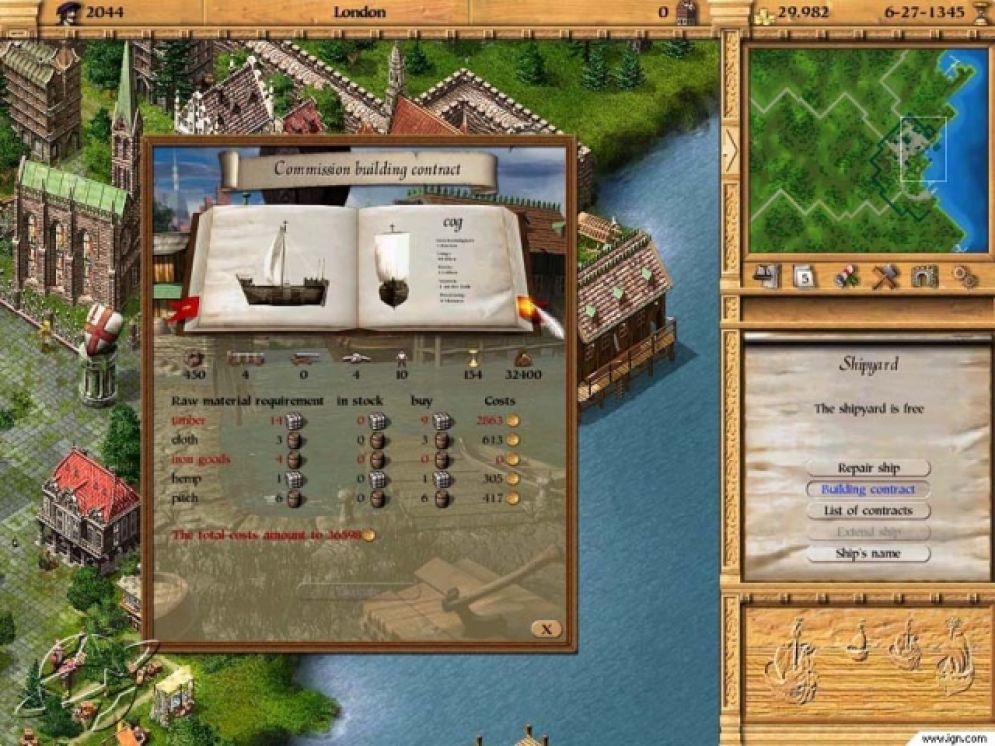 Screenshot ze hry Patrician II: Quest for Power - Recenze-her.cz