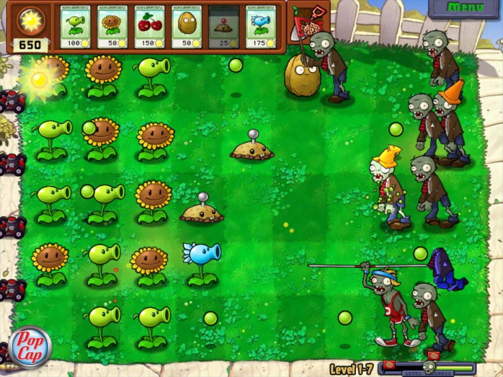 Screenshot ze hry Plants vs. Zombies - Recenze-her.cz