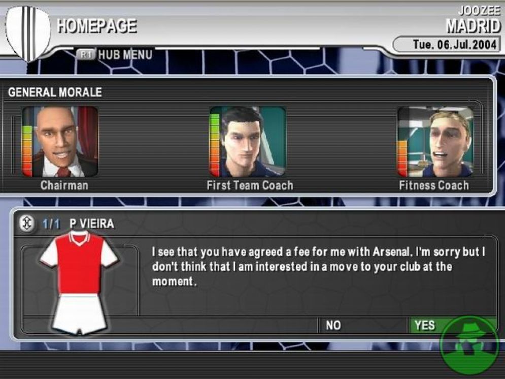 Screenshot ze hry Premier Manager 2004/2005 - Recenze-her.cz