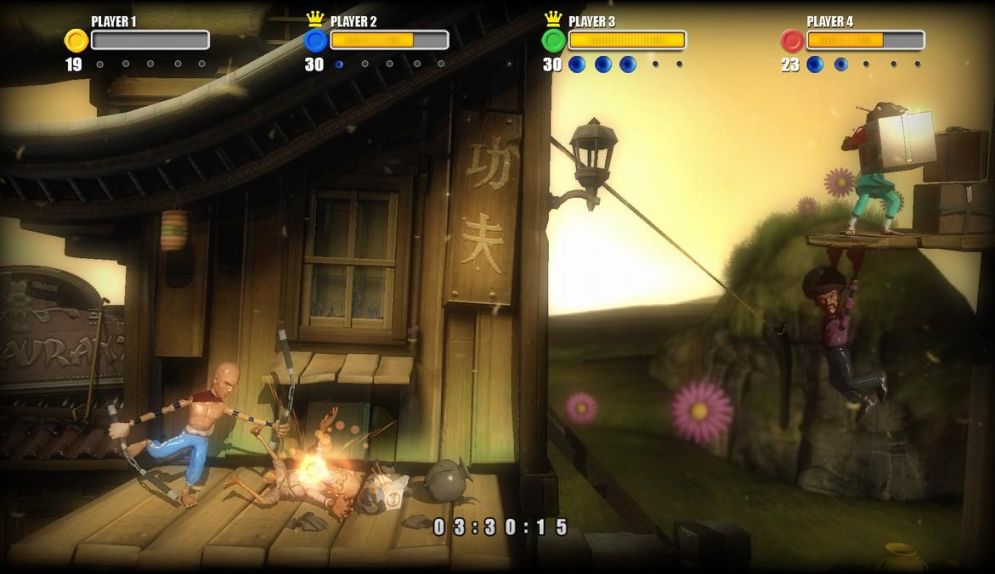 Screenshot ze hry Rag Doll Kung Fu: Fists of Plastic - Recenze-her.cz
