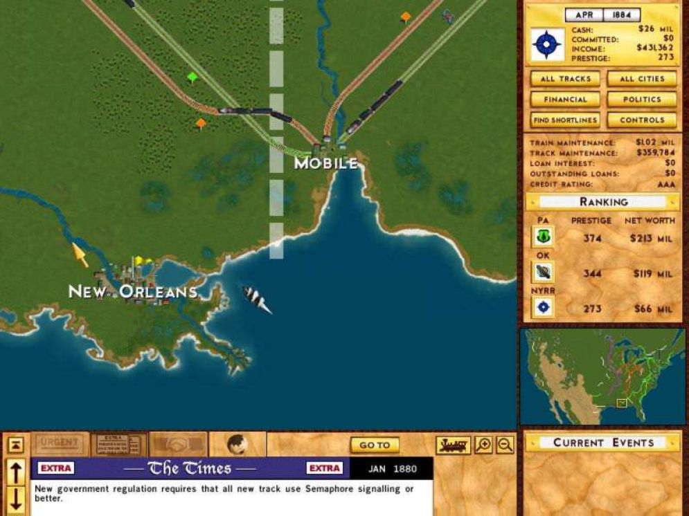 Screenshot ze hry Rails Across America - Recenze-her.cz