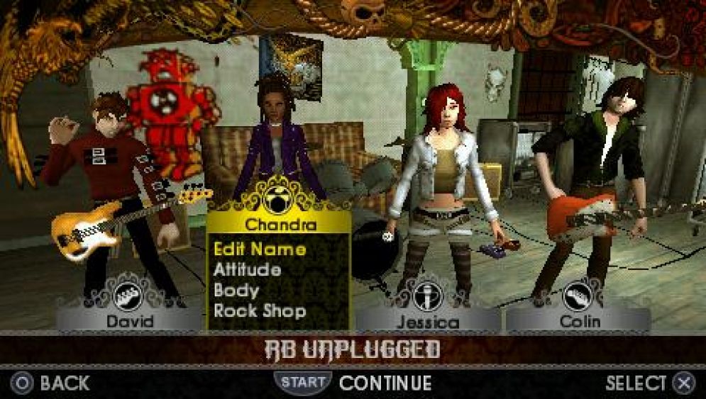 Screenshot ze hry Rock Band Unplugged - Recenze-her.cz