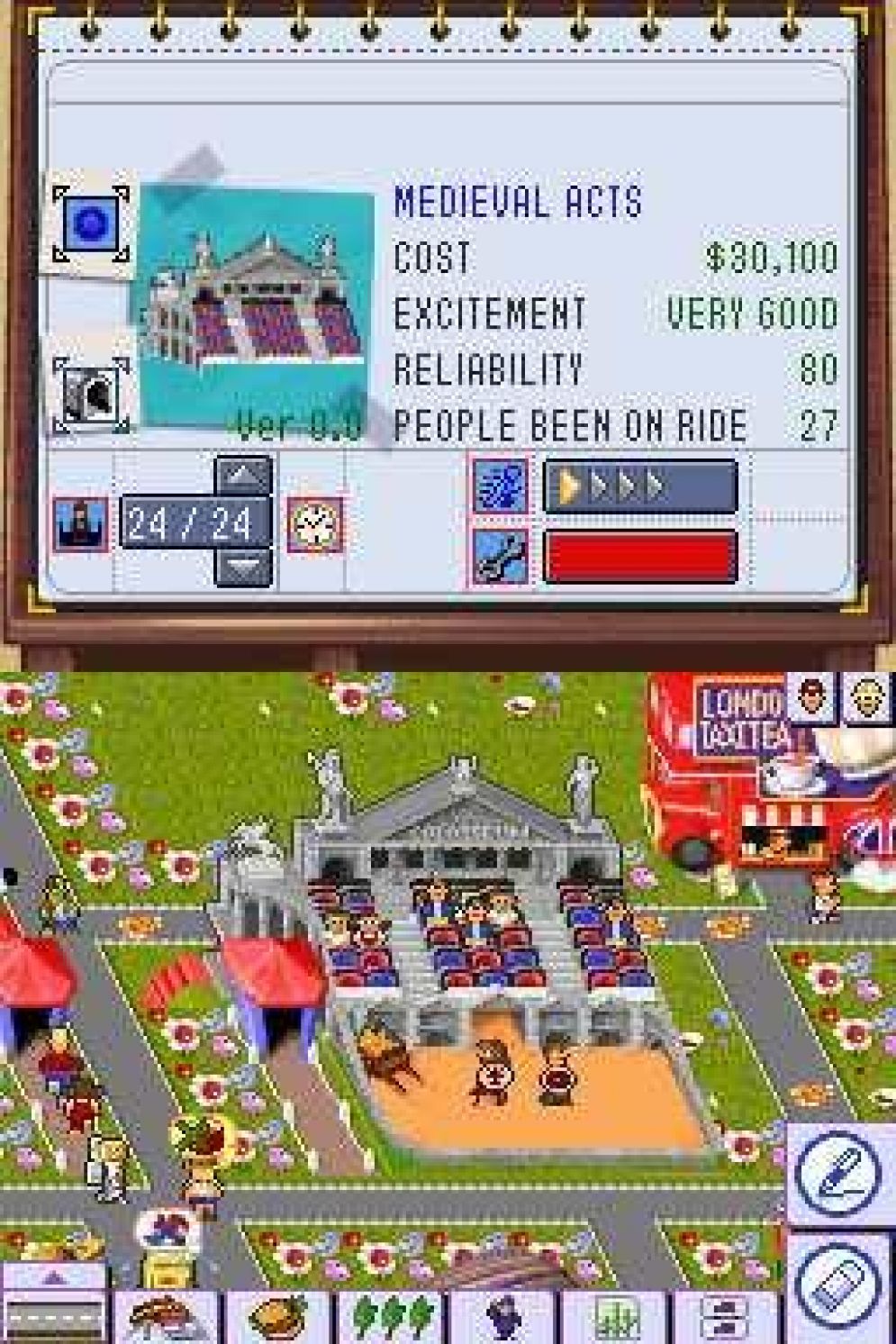Screenshot ze hry Theme Park DS - Recenze-her.cz