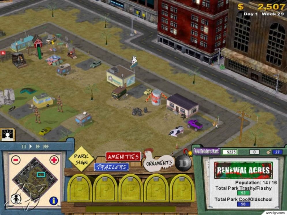 Screenshot ze hry Trailer Park Tycoon - Recenze-her.cz