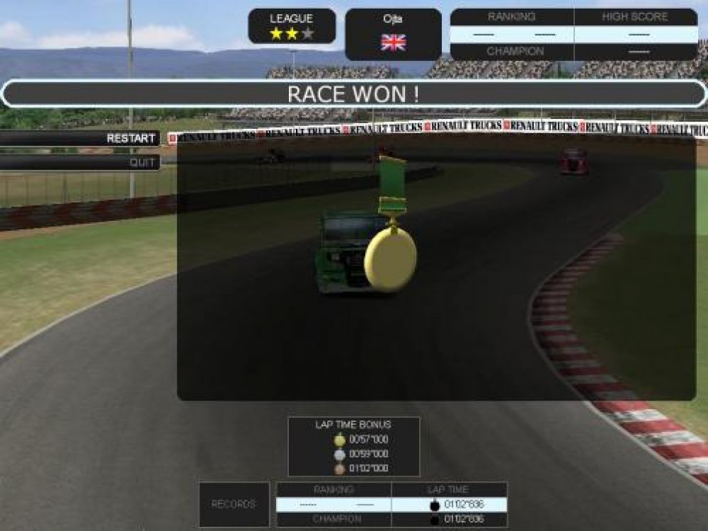 Screenshot ze hry Truck Racing by Renault Trucks - Recenze-her.cz