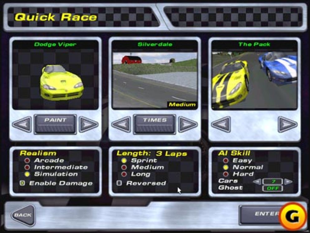 Screenshot ze hry Viper Racing - Recenze-her.cz