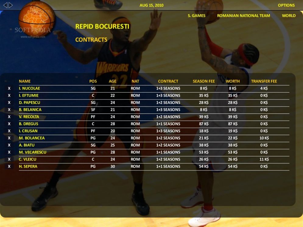 Screenshot ze hry World Basketball Manager 2012 - Recenze-her.cz